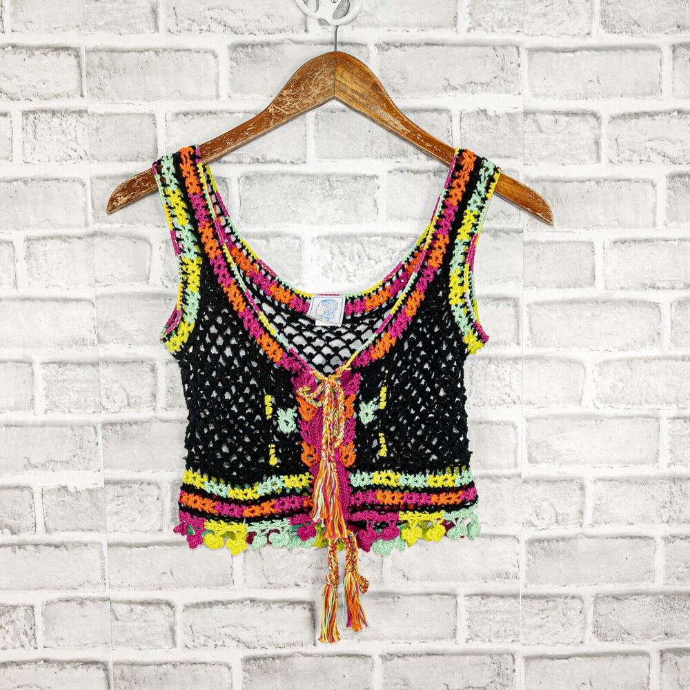 Anna Kosturova Size S Astral Nomad Crop Top Crochet knit multi color - Picture 5 of 10